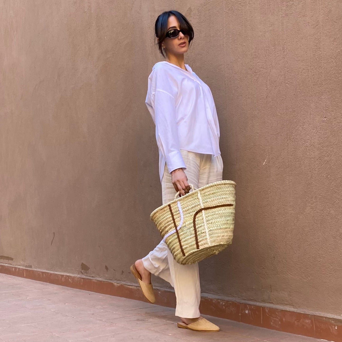 Wave Design Straw Bag