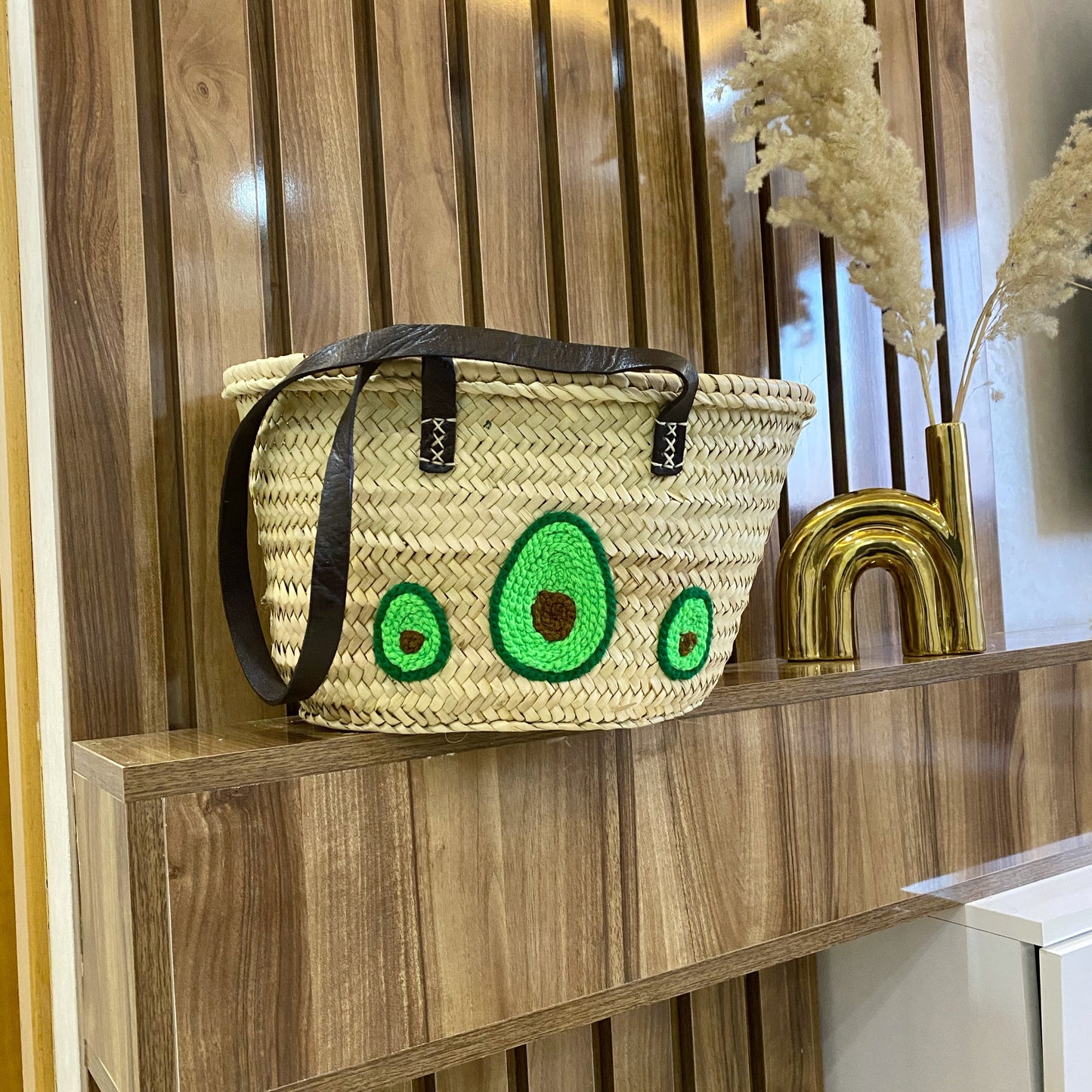 Avocado Straw bag