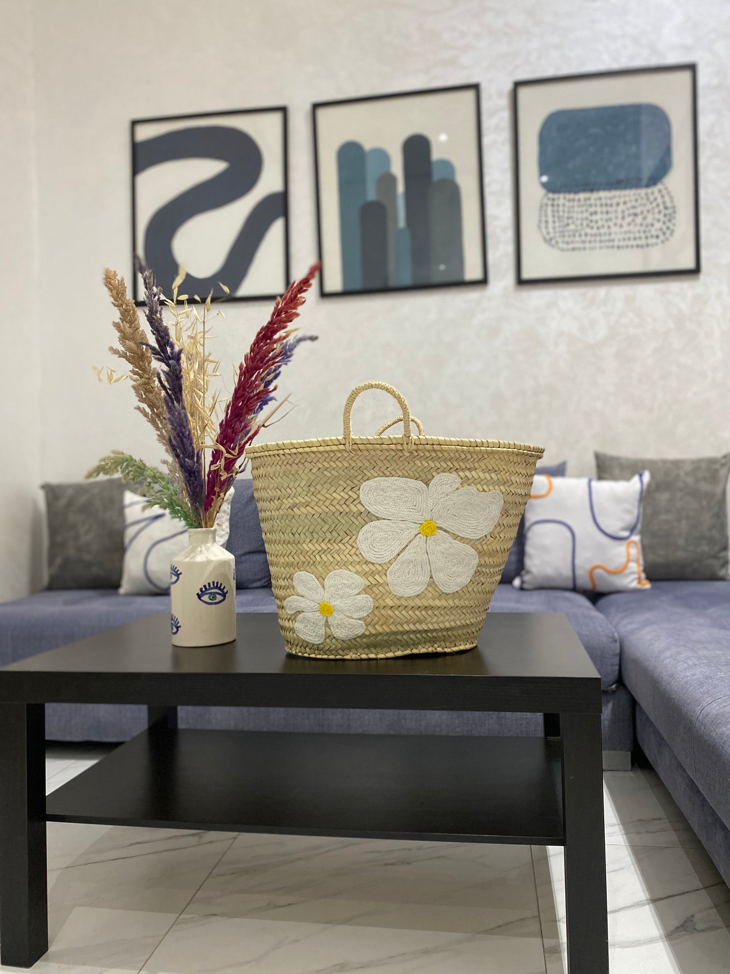 Daisy Straw Tote