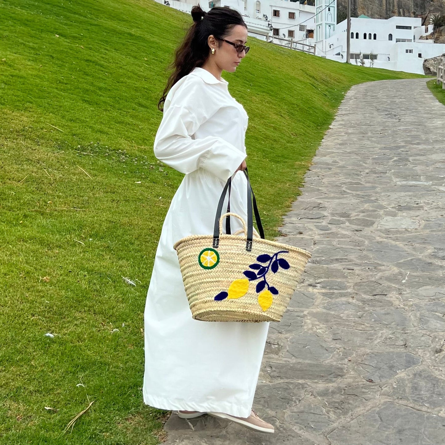 Fresh Citrus Tree Motif Tote Bag