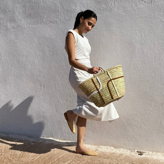 Wave Design Straw Bag