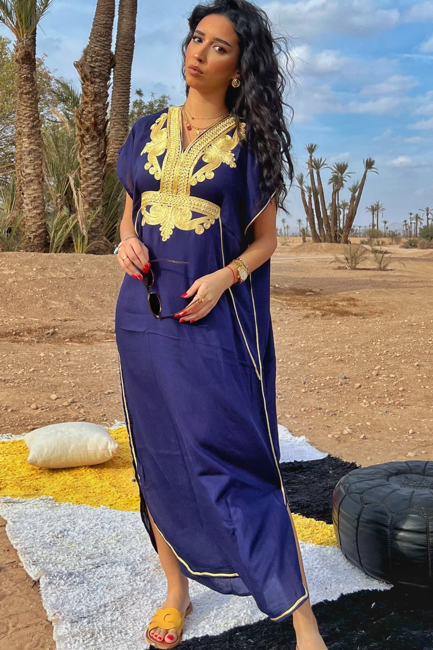 Comfy Moroccan Kaftan Dress – Royal Blue