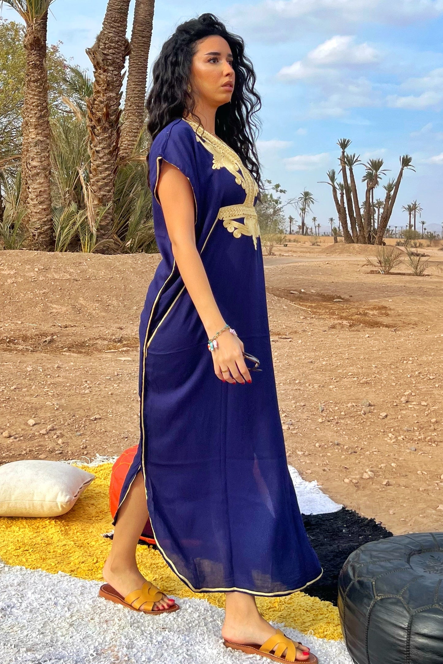 Comfy Moroccan Kaftan Dress – Royal Blue