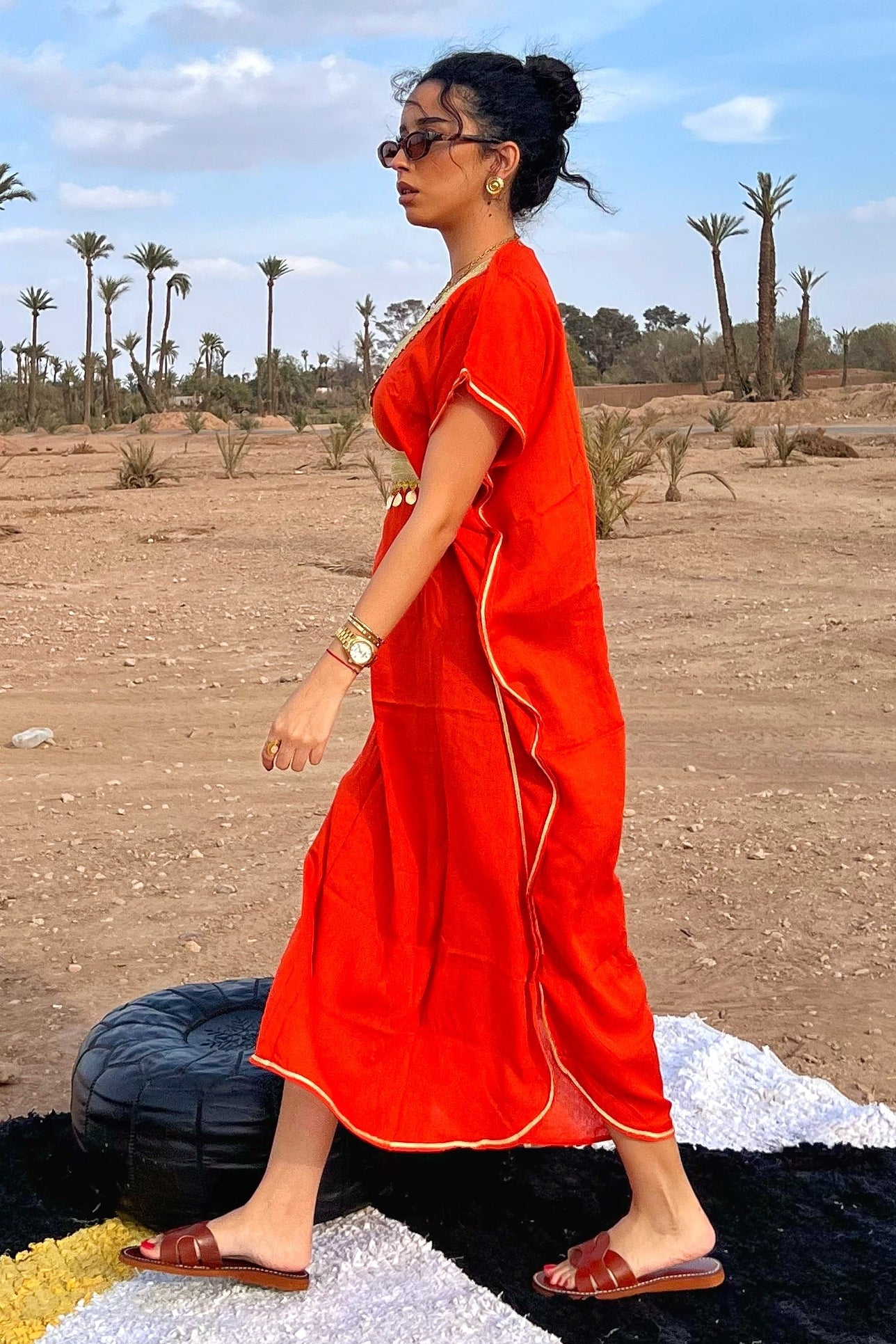 Light & Comfy Moroccan Kaftan Dress – Poppy Red
