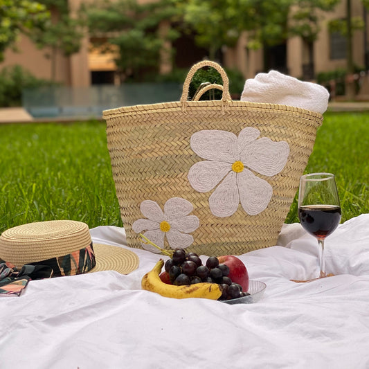 Daisy Straw Tote